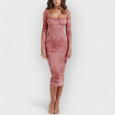 Pink Print Corset Dress