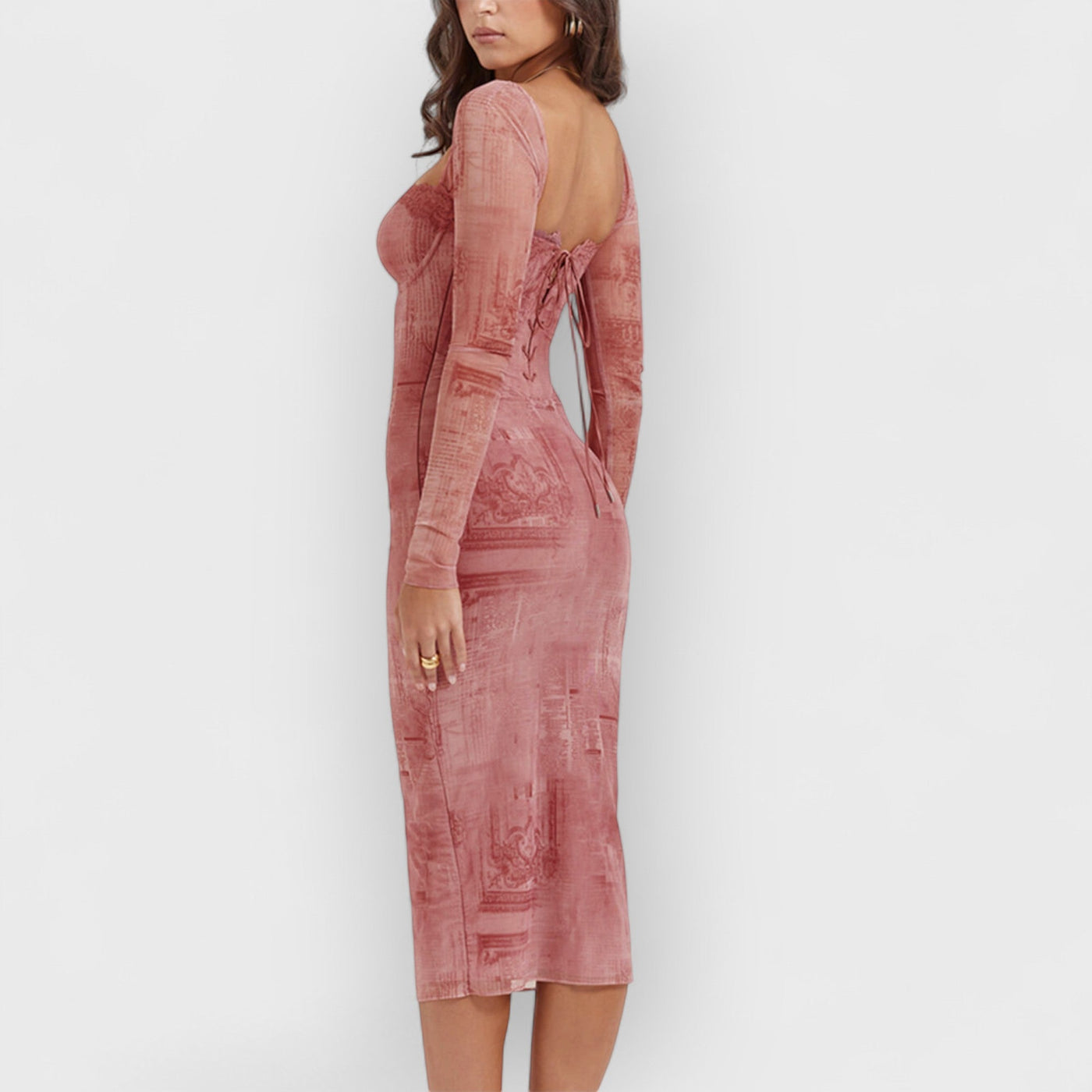 Pink Print Corset Dress