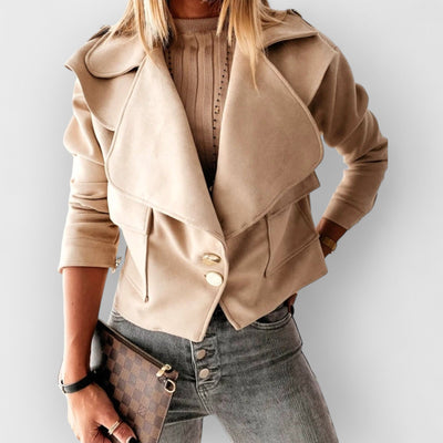 Suede Button Down Jacket Small Jacket