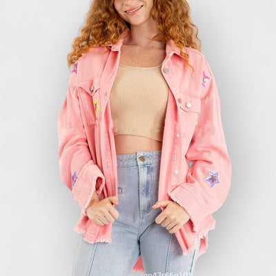 Star Sequin Long Sleeve Cardigan Jacket