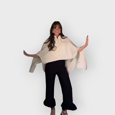 Statement Button Tuxedo Shirt & Fringed Trim Pants
