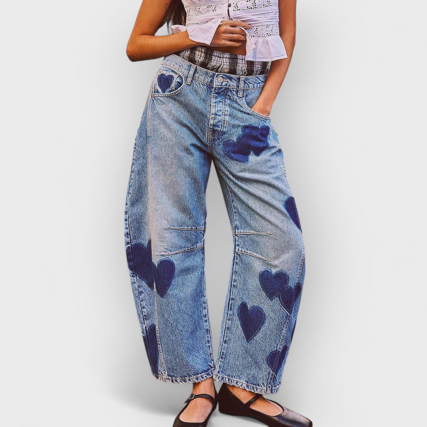Casual Loose Mid-Rise Straight Jeans