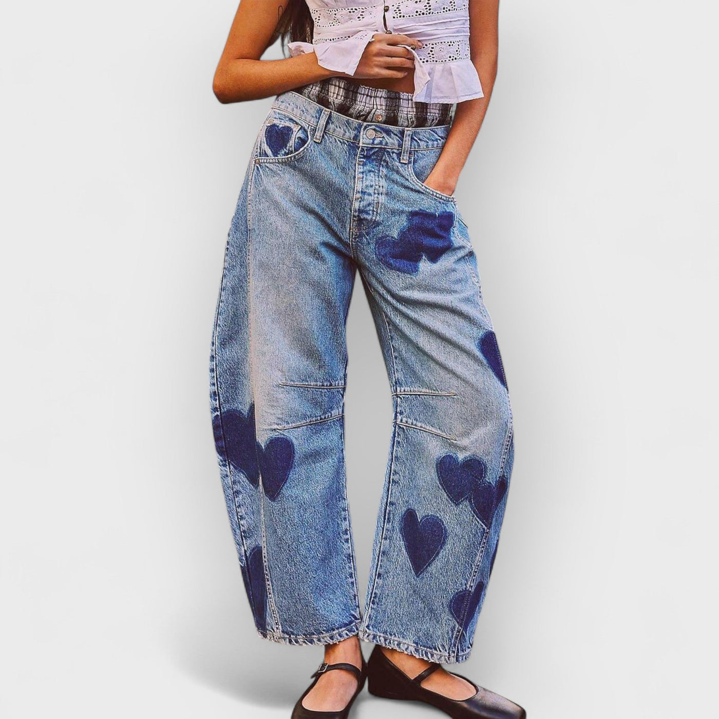 Casual Loose Mid-Rise Straight Jeans