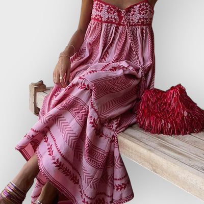 Ethnic Style  Knitted Slip Maxi Dress