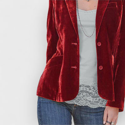Velvet Solid Color Fashion Casual Suit Jacket