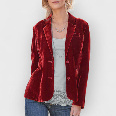 Velvet Solid Color Fashion Casual Suit Jacket