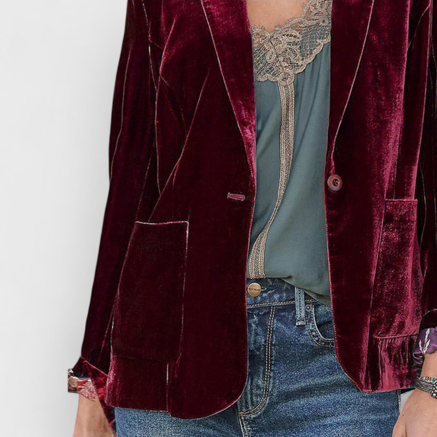 Velvet Cropped Fashion Jacket