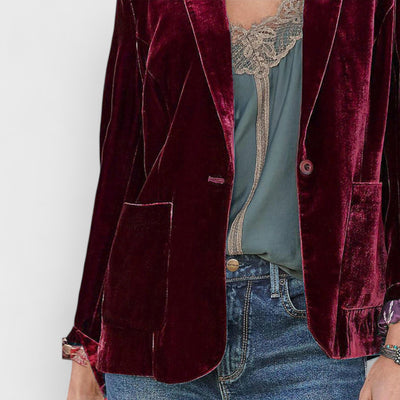Velvet Cropped Fashion Jacket