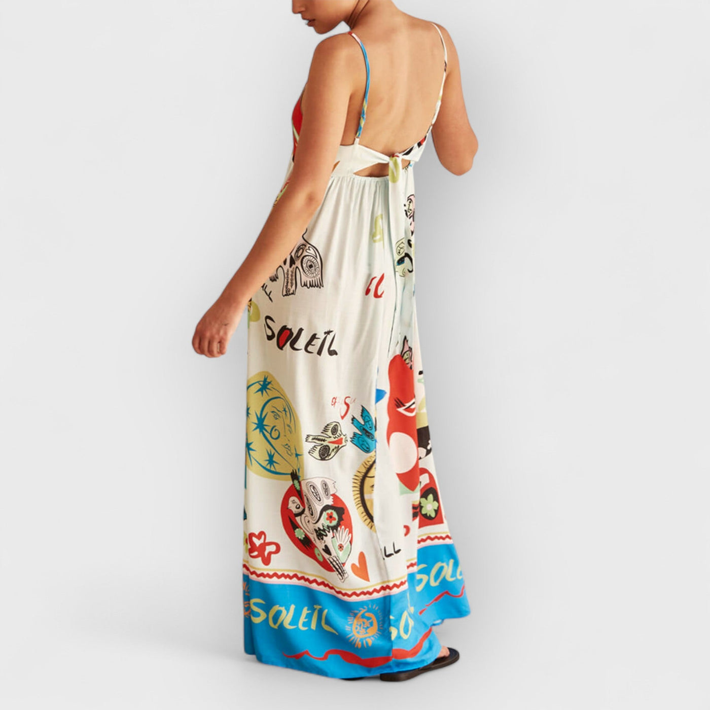Refined Sensation Satin Unique Print Maxi Dress