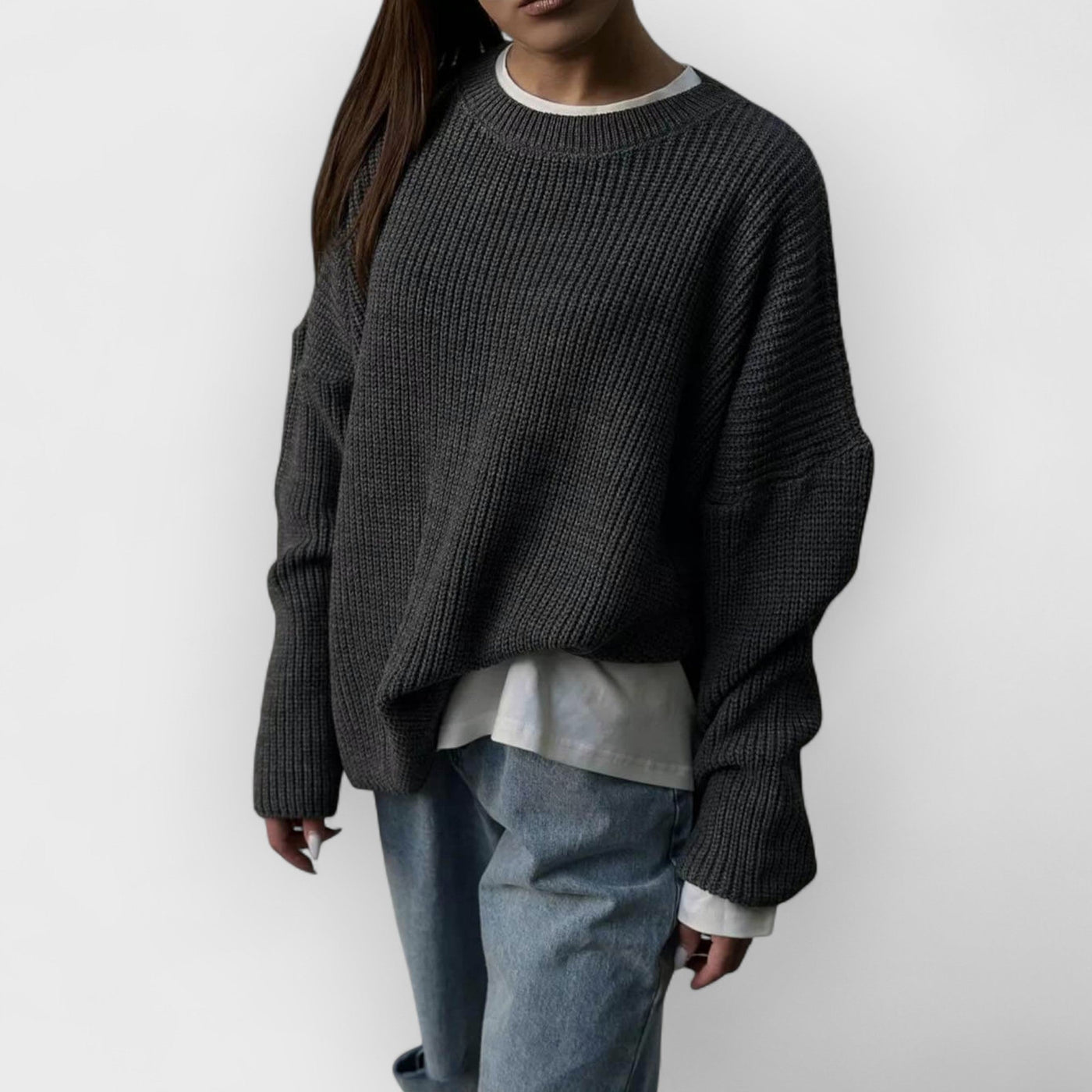 Classic Solid Color Round Neck Sweater