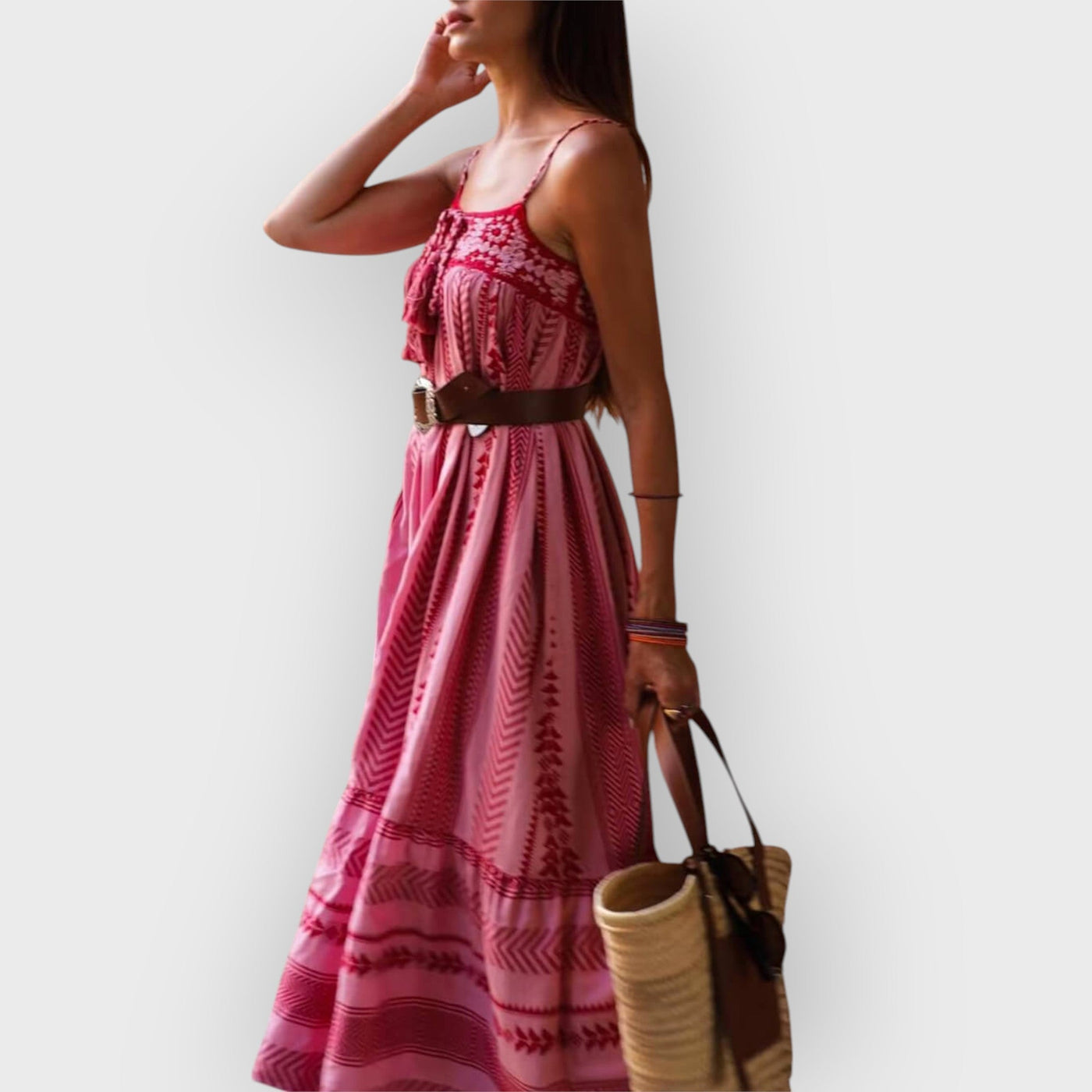 Ethnic Style  Knitted Slip Maxi Dress