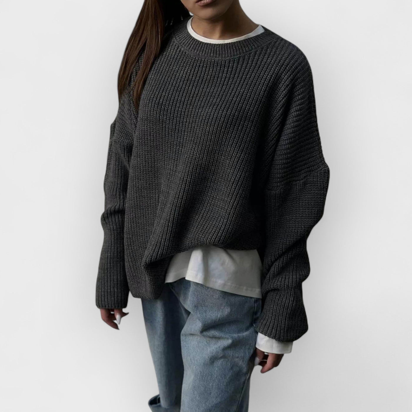 Classic Solid Color Round Neck Sweater