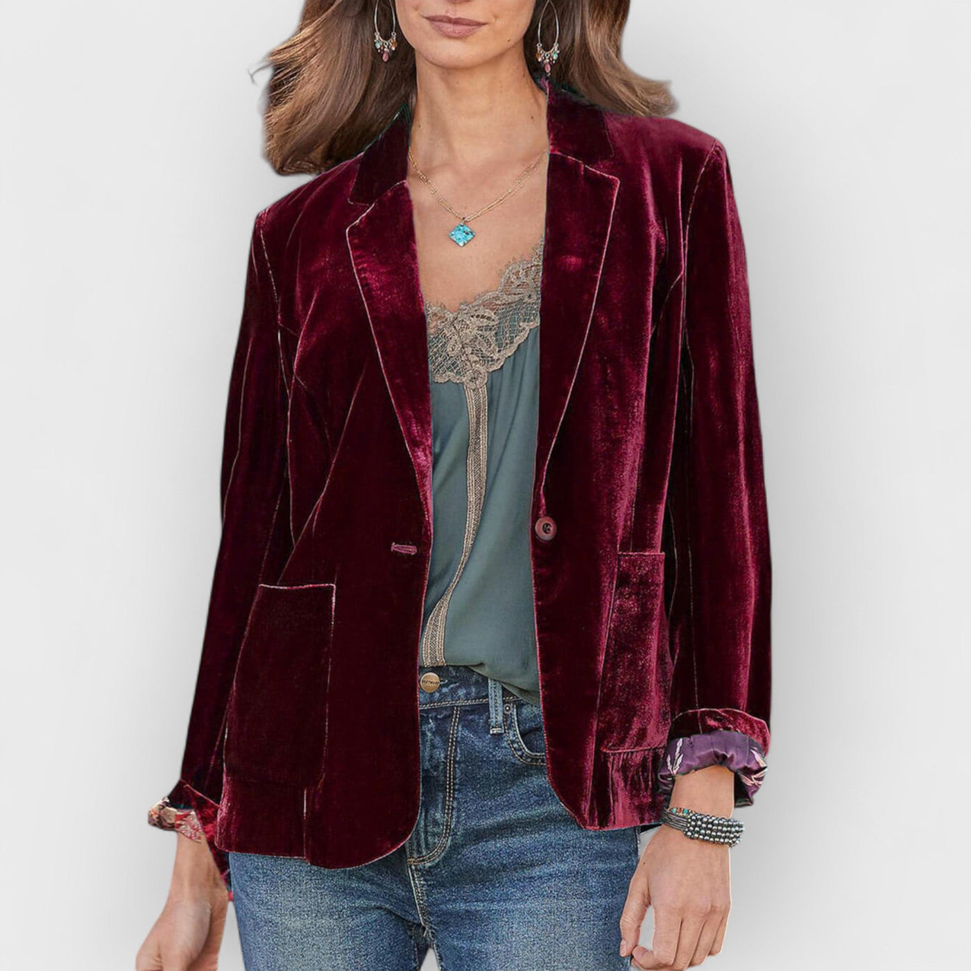 Velvet Cropped Fashion Jacket