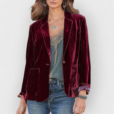 Velvet Cropped Fashion Jacket