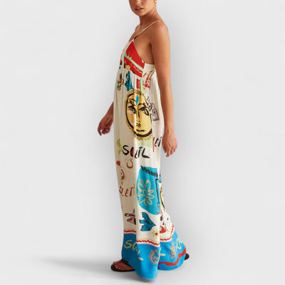 Refined Sensation Satin Unique Print Maxi Dress