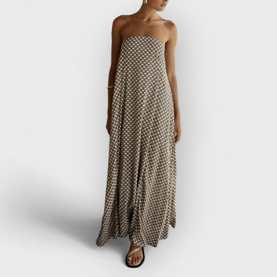 Diamond Print Bohemian Maxi Dress