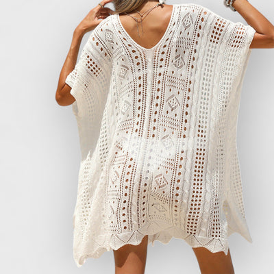 Sexy Cutout Texture Sun Protection Beach Cover-Up