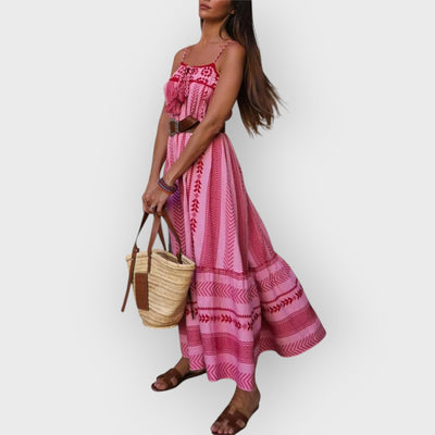 Ethnic Style  Knitted Slip Maxi Dress
