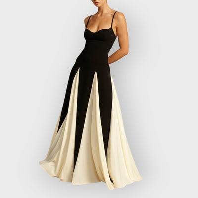 Elegance Panelled Tulle A-line Slip Maxi Dress