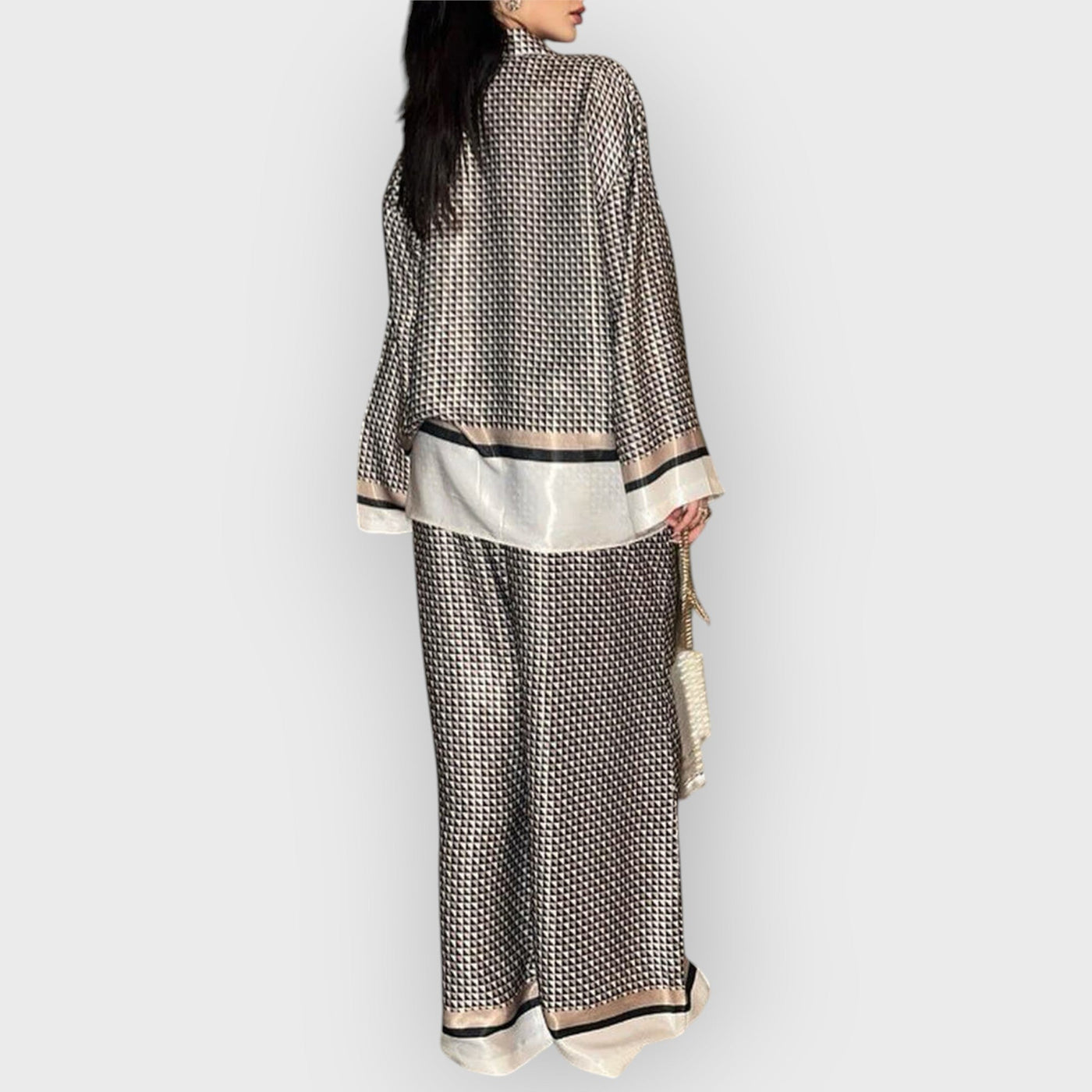 Exquisite Unique Plaid Print Patchwork Button Oversized Blouse