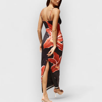 Floral Print Strappy Maxi Dress