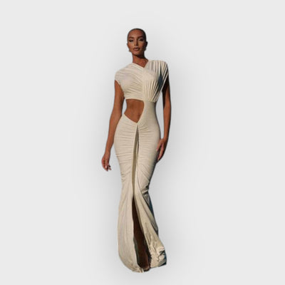 Greek Goddess Cutout Waist Modal Maxi Dress