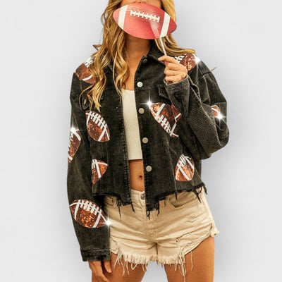 Game Day Rugby Sequined Single Breasted Jacket