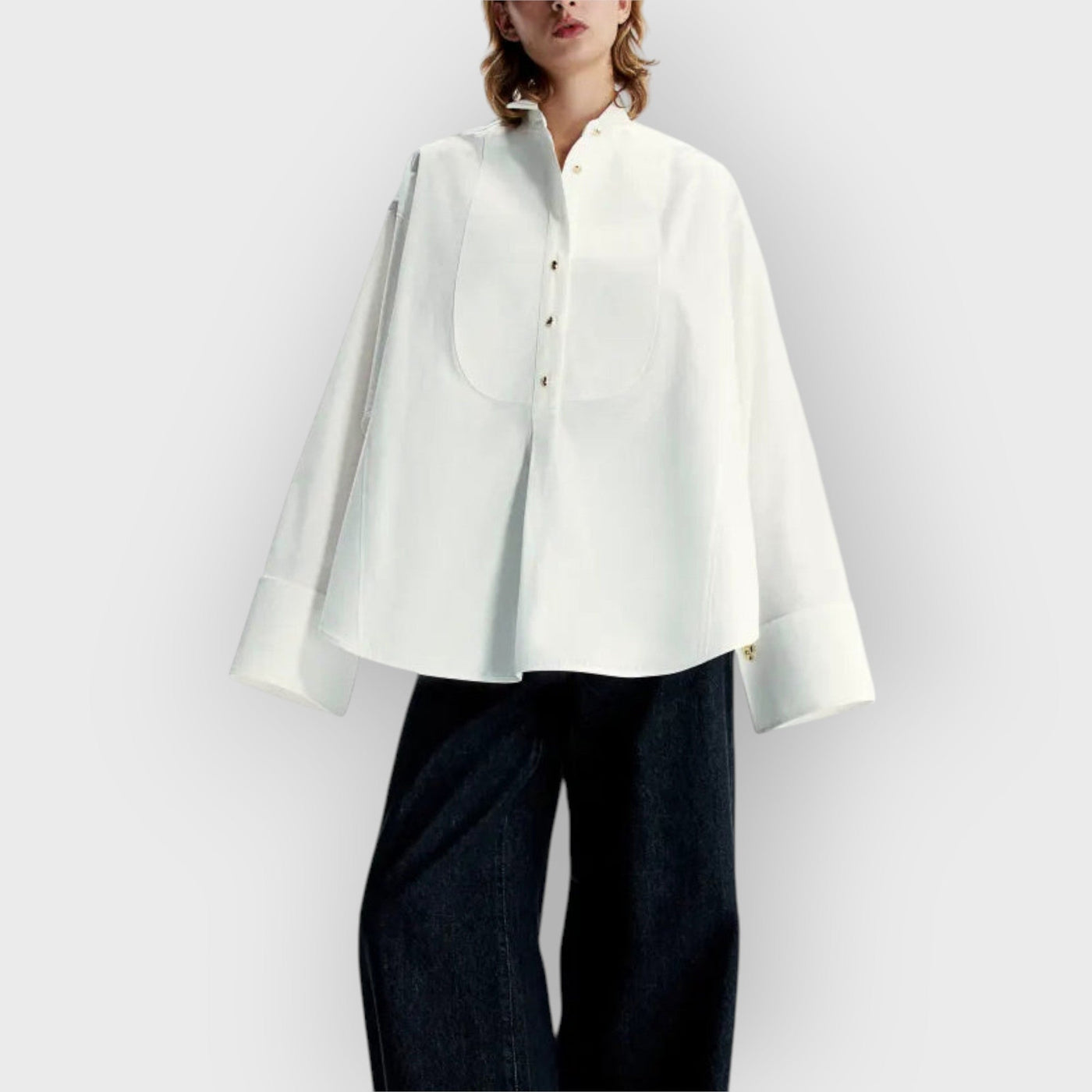 Statement Button Tuxedo Shirt & Fringed Trim Pants