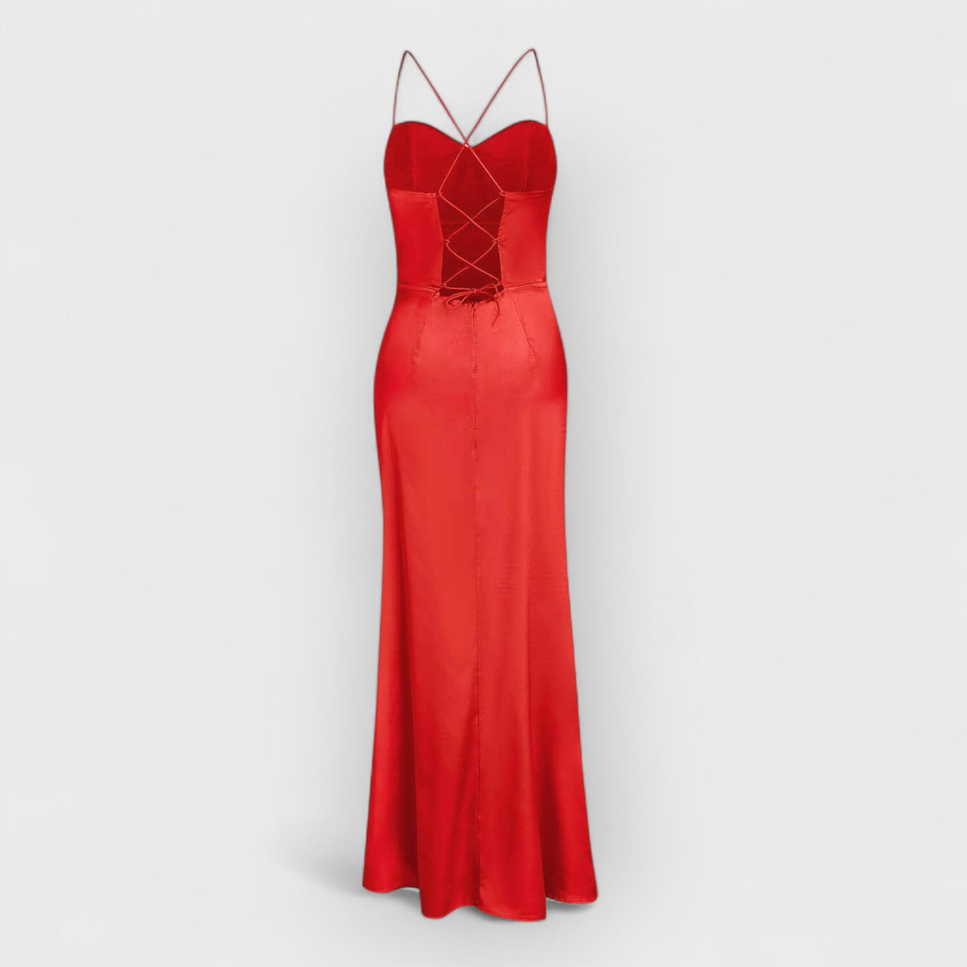 Fitted Satin Maxi Dress