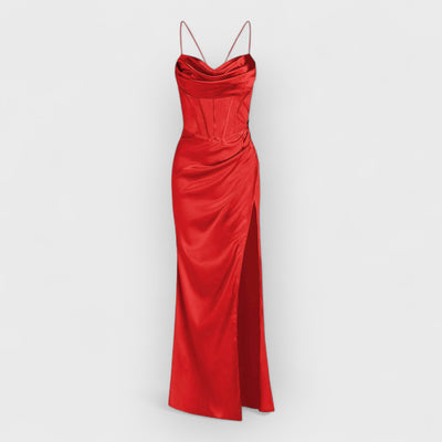 Fitted Satin Maxi Dress