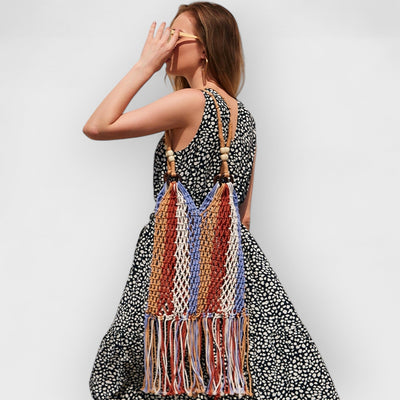 Fringe Net Rope Woven Shoulder Bag