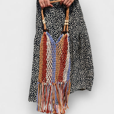 Fringe Net Rope Woven Shoulder Bag