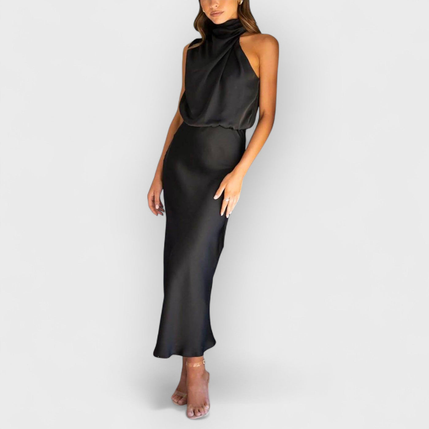 Unique Bridesmaid Sleeveless High Neck Maxi Dresses