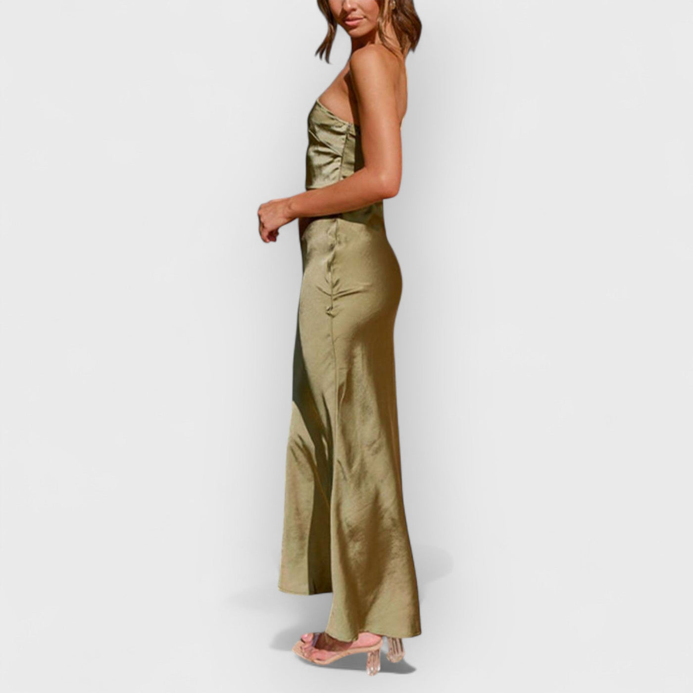 Spring/Summer One Shoulder Gown Waist Maxi Dresses