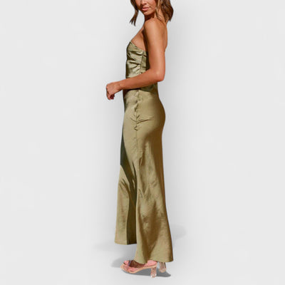 Spring/Summer One Shoulder Gown Waist Maxi Dresses
