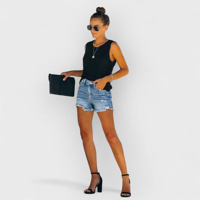 Stylish Ripped Denim Shorts