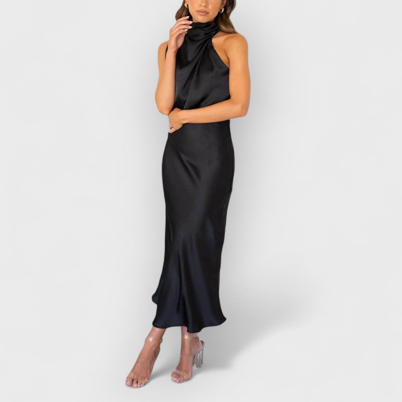 Unique Bridesmaid Sleeveless High Neck Maxi Dresses