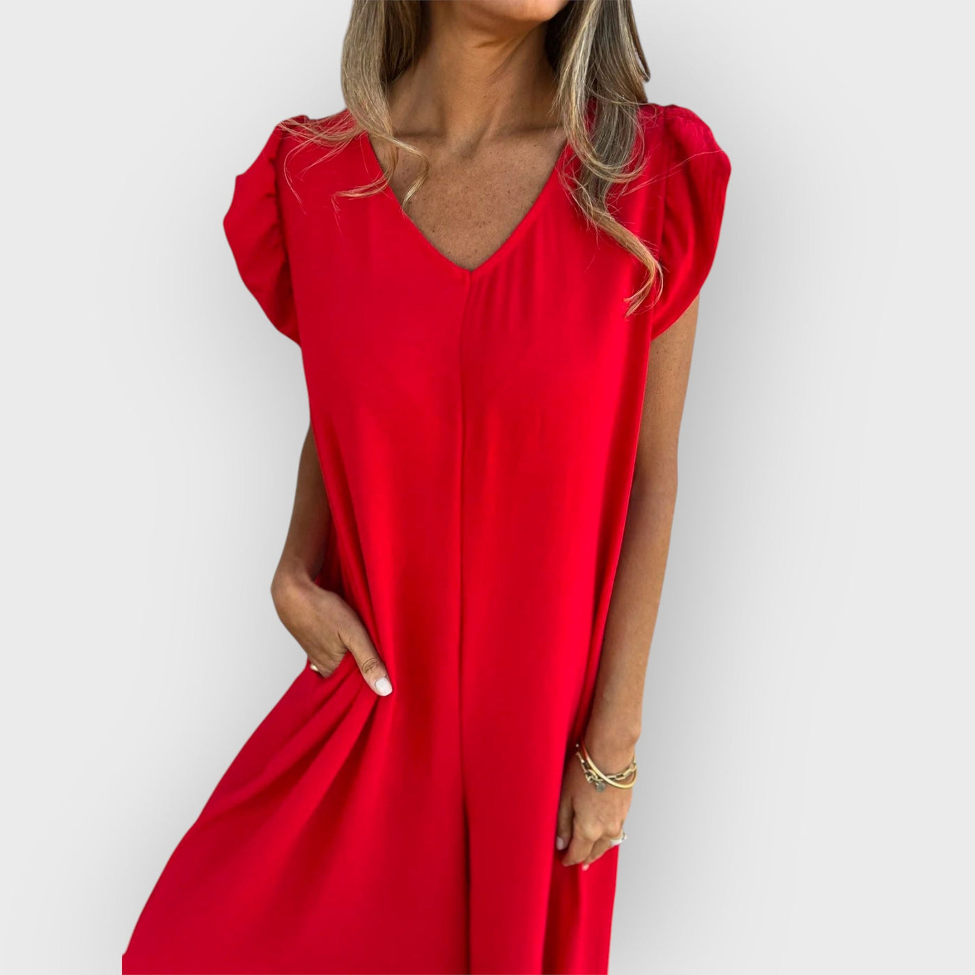 Leopard Print V-Neck Jumpsuit With Front Pockets