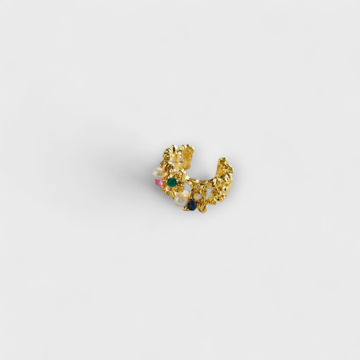 18k Gold Plated Precious Gems Ring Gold