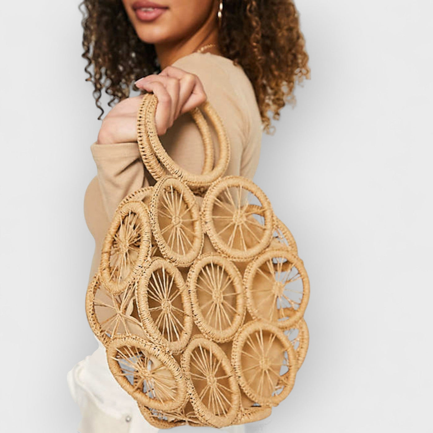 Sunshine Woven Straw Handle Bag