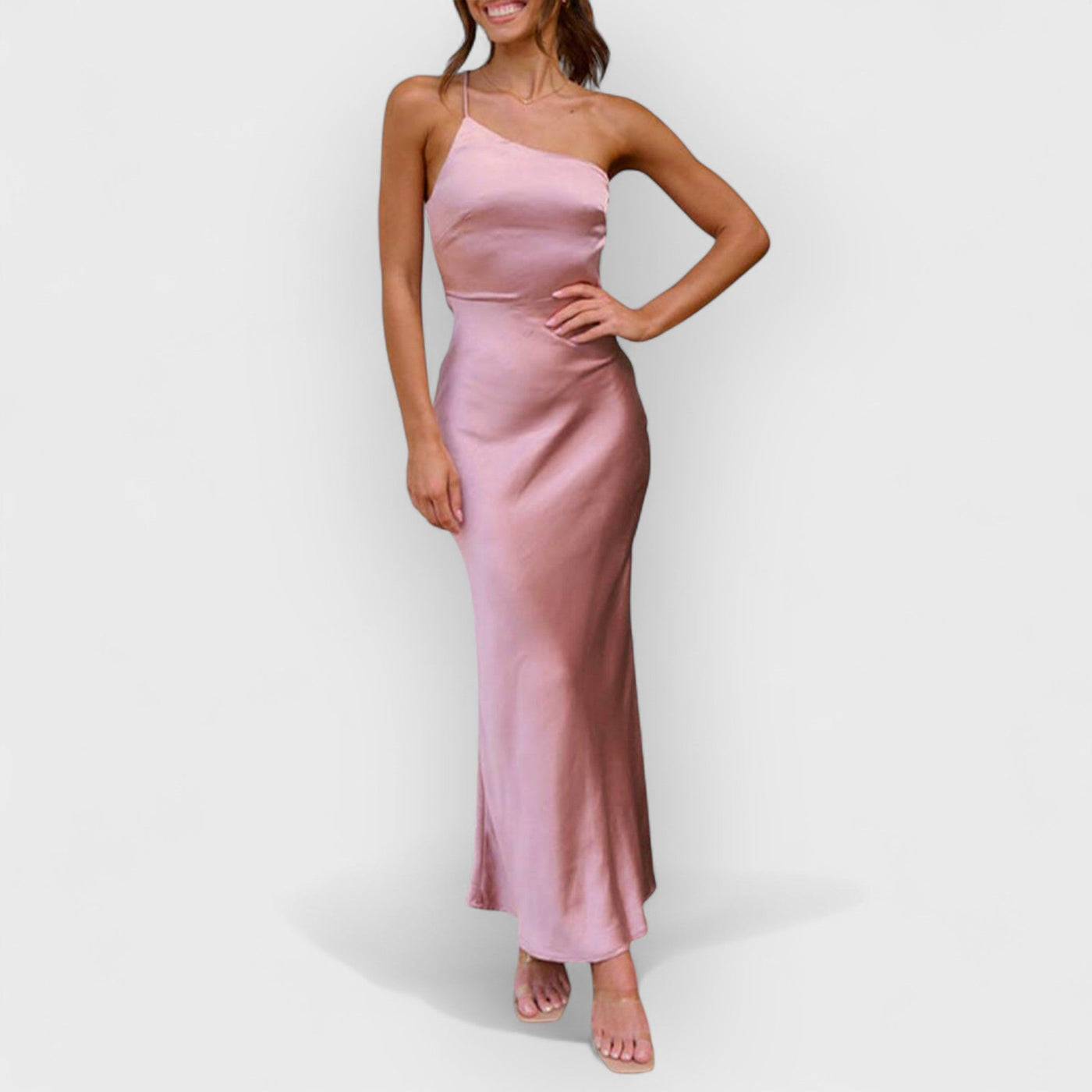 Spring/Summer One Shoulder Gown Waist Maxi Dresses
