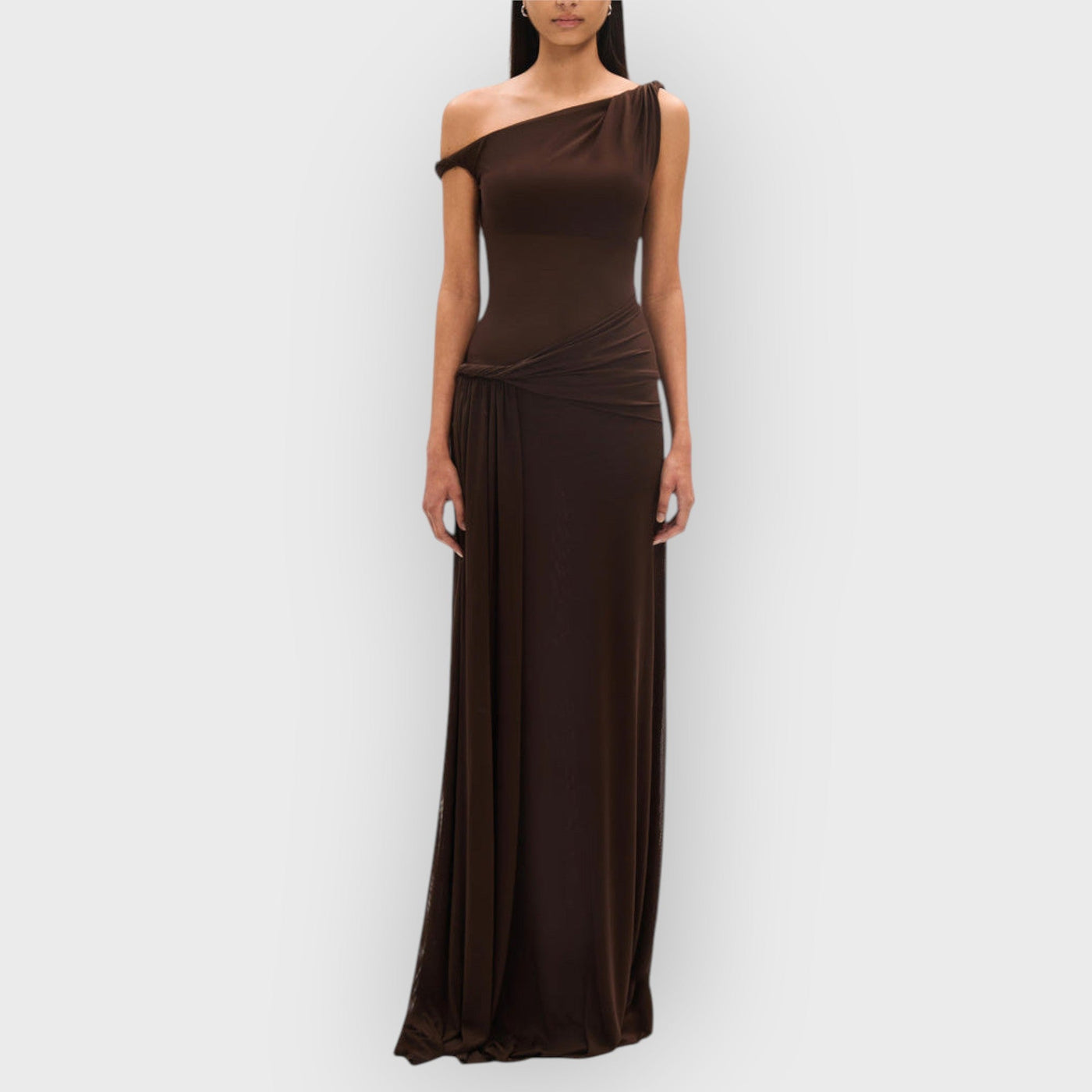 Espresso Sisal Mesh Maxi Dress