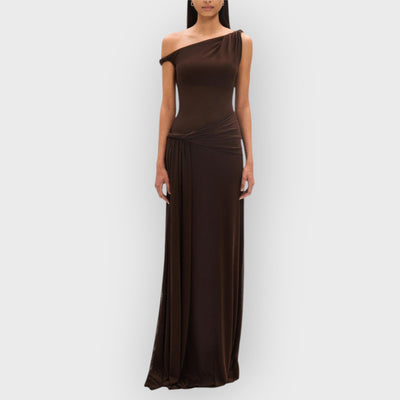 Espresso Sisal Mesh Maxi Dress