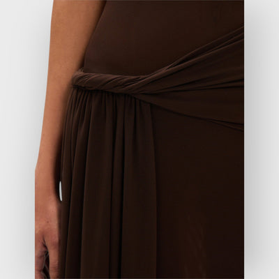 Espresso Sisal Mesh Maxi Dress