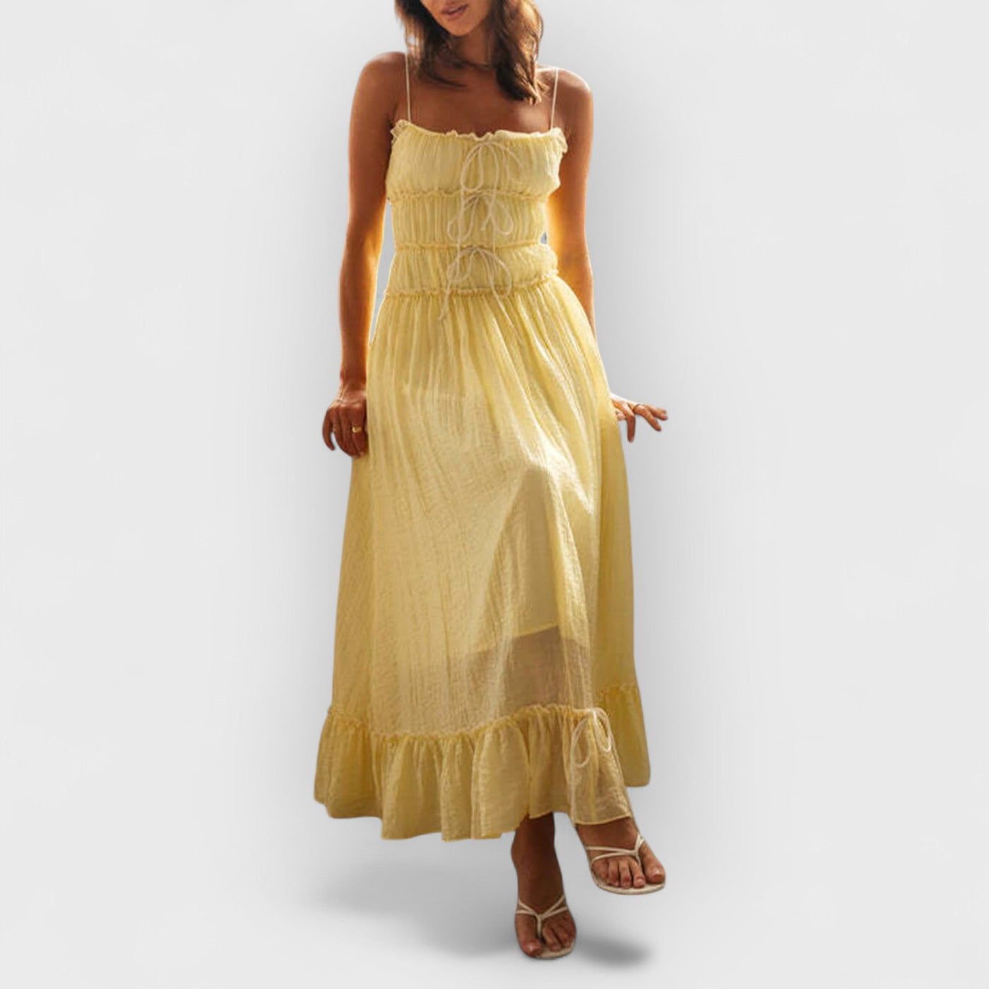 Elegant Off-Shoulder Strap Patchwork Dress