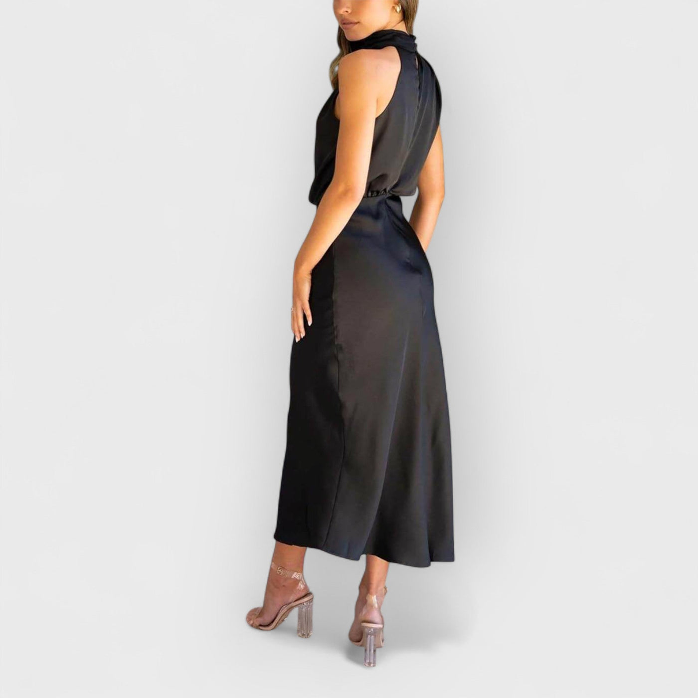 Unique Bridesmaid Sleeveless High Neck Maxi Dresses