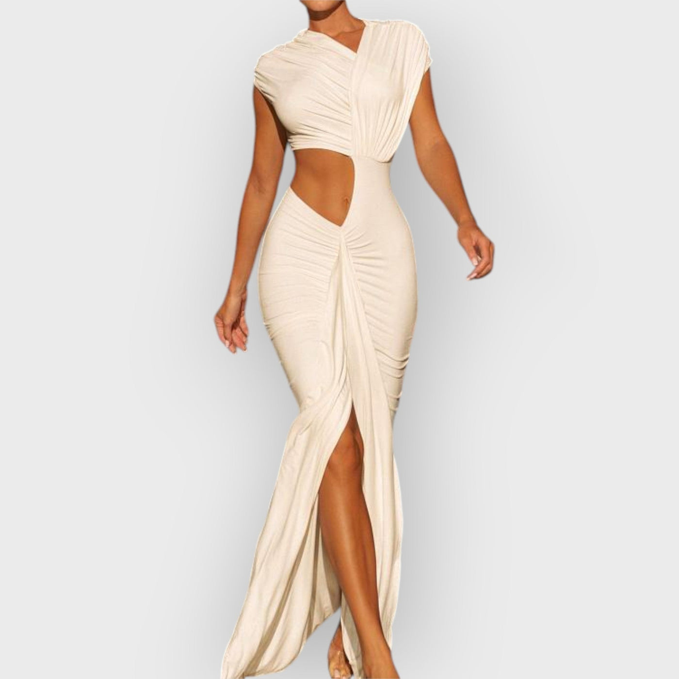 Greek Goddess Cutout Waist Modal Maxi Dress