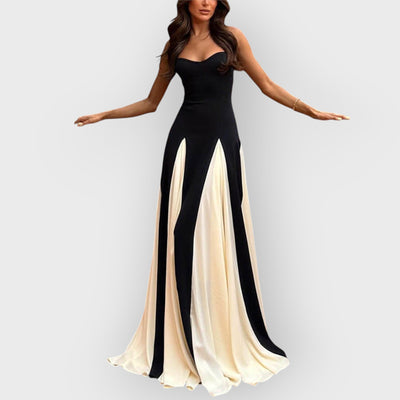 Elegance Panelled Tulle A-line Slip Maxi Dress