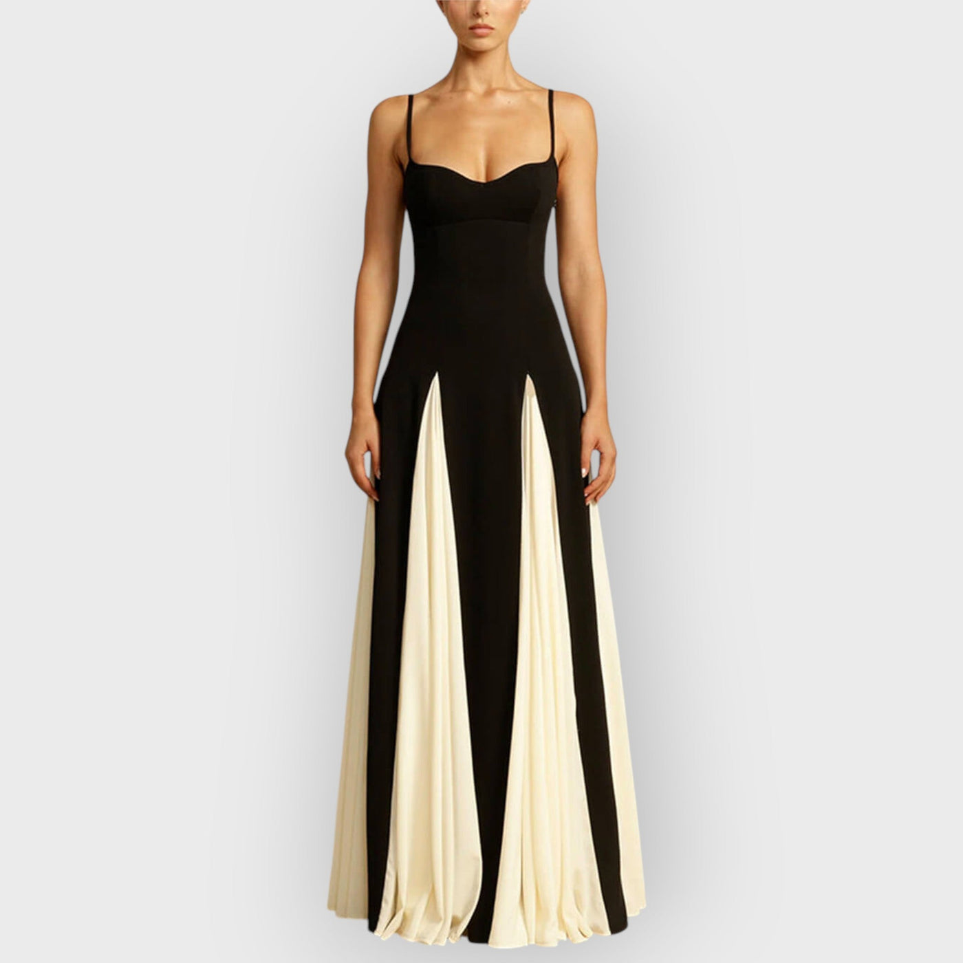 Elegance Panelled Tulle A-line Slip Maxi Dress
