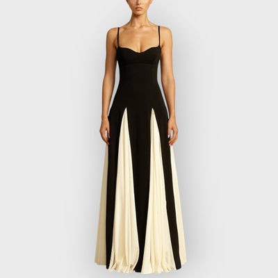 Elegance Panelled Tulle A-line Slip Maxi Dress